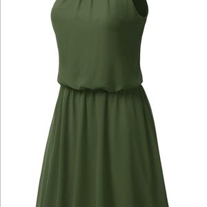 MEDIUM Olive green summer dress